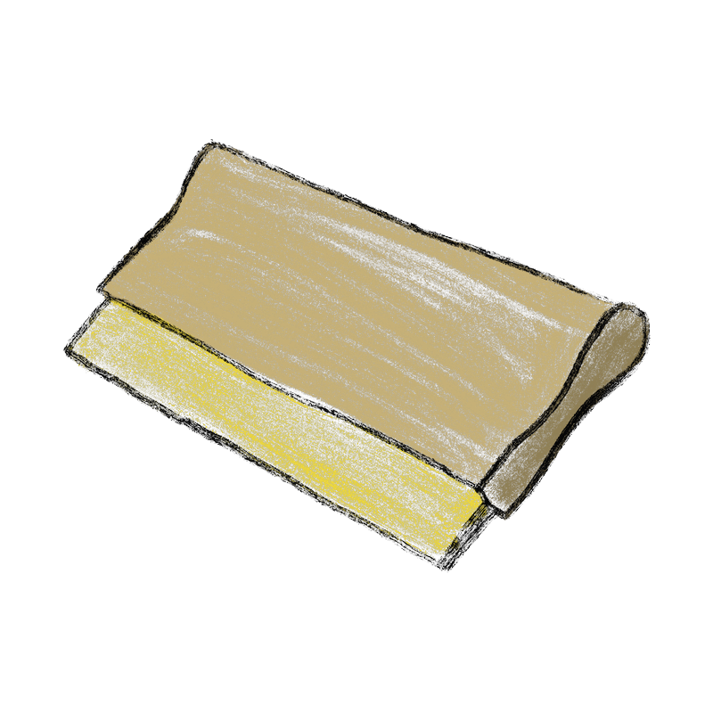 Hand-drawn illustration of a screen printing squeegee