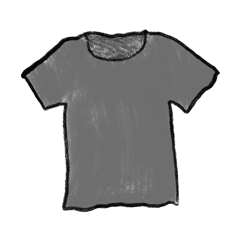 Hand-drawn illustration of a t-shirt