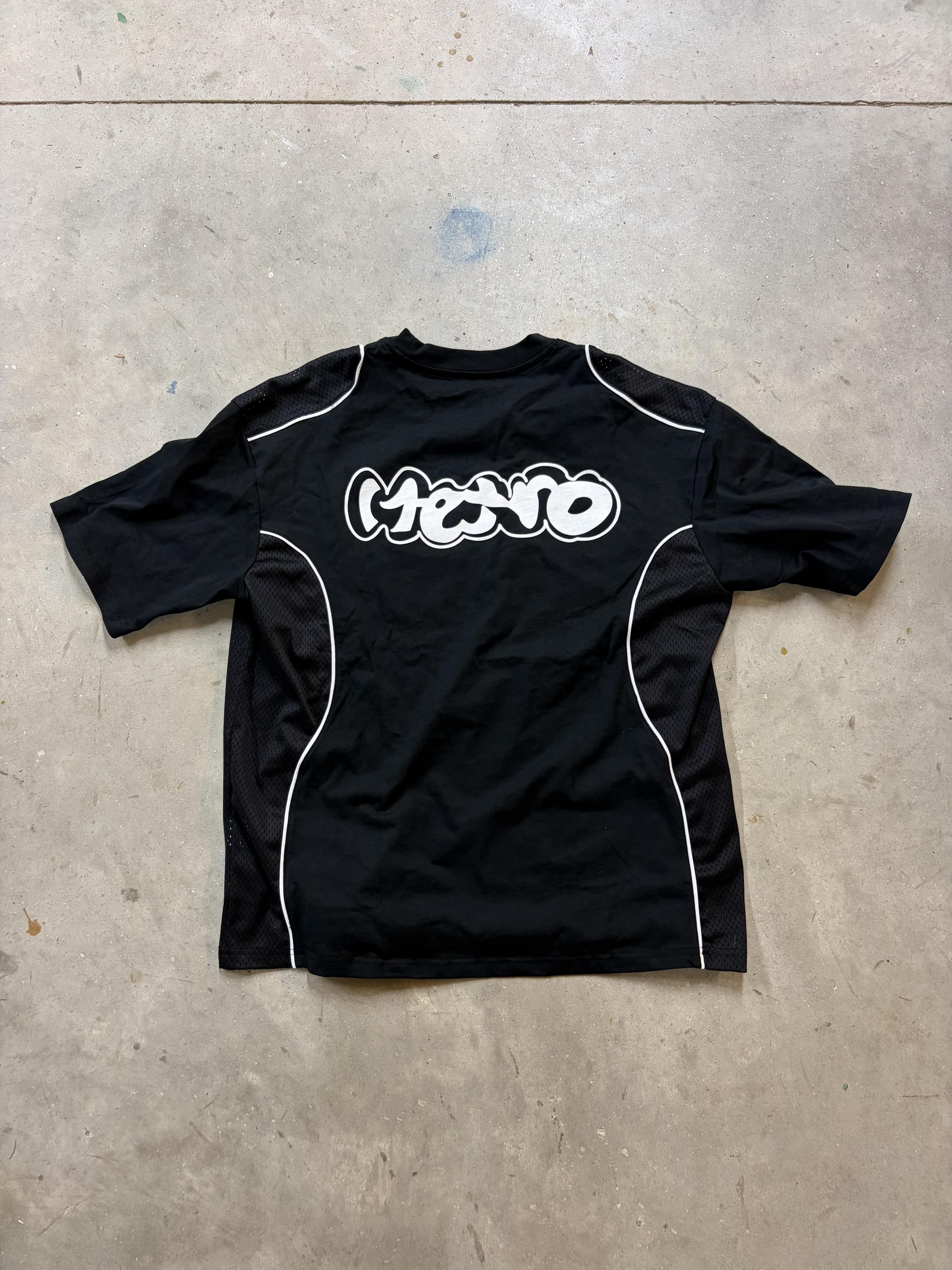 Youth National Jerseys / Metro Rock — Black athletic jersey with white piping and screen printed chest graphics
