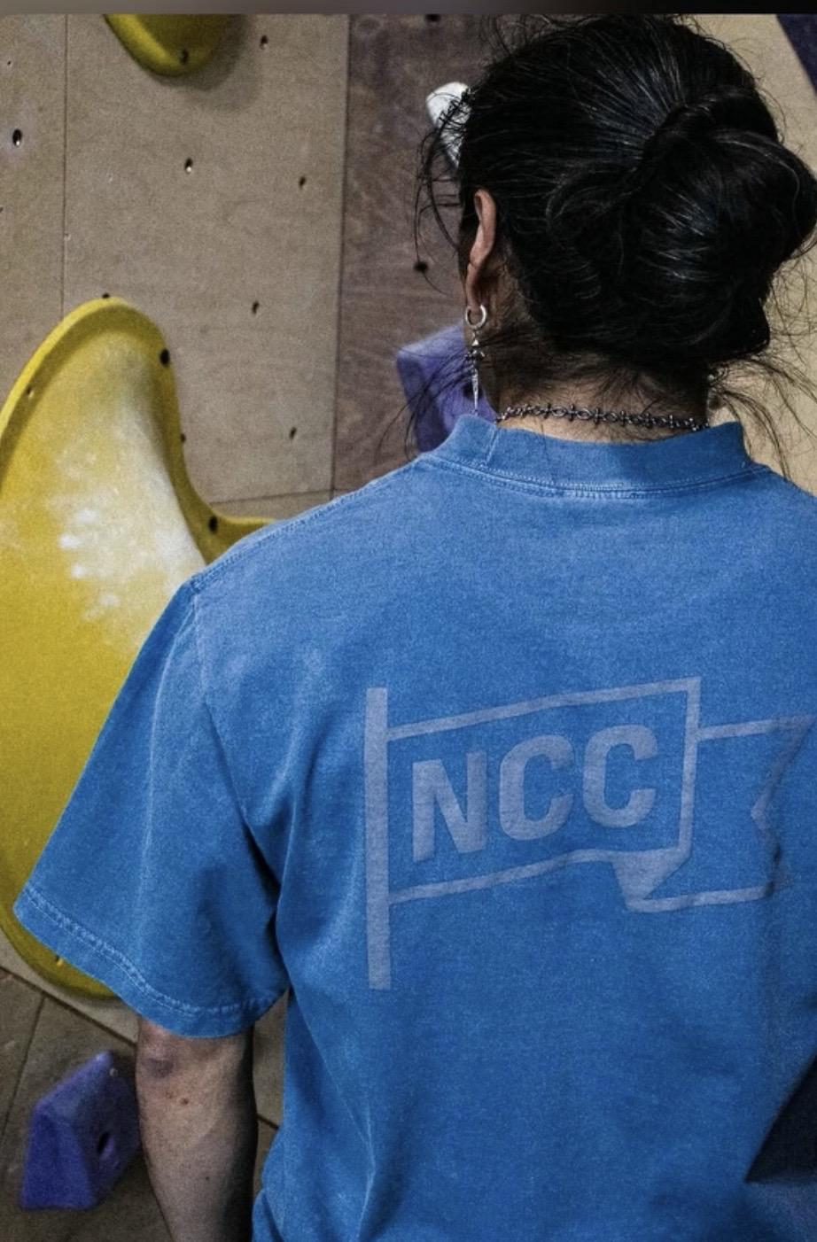 Niagara Climbing Club / Staff Tees: Merch and staff tees for Niagara Climbing Center. Flag logo and oval badge graphics